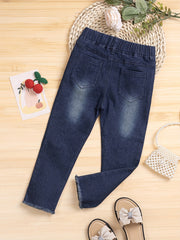 Floral Embroidered Jeans for Baby Girls