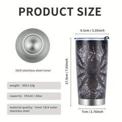 20oz Spider Pattern Stainless Steel Tumbler Cup
