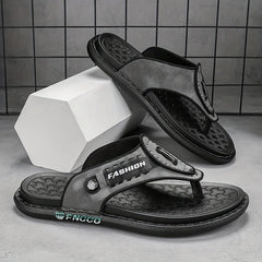Men's Slip On Flip Flops with Stitched Detail