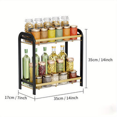 2 Tier Spice Rack Organizer for Cabinet and Countertop