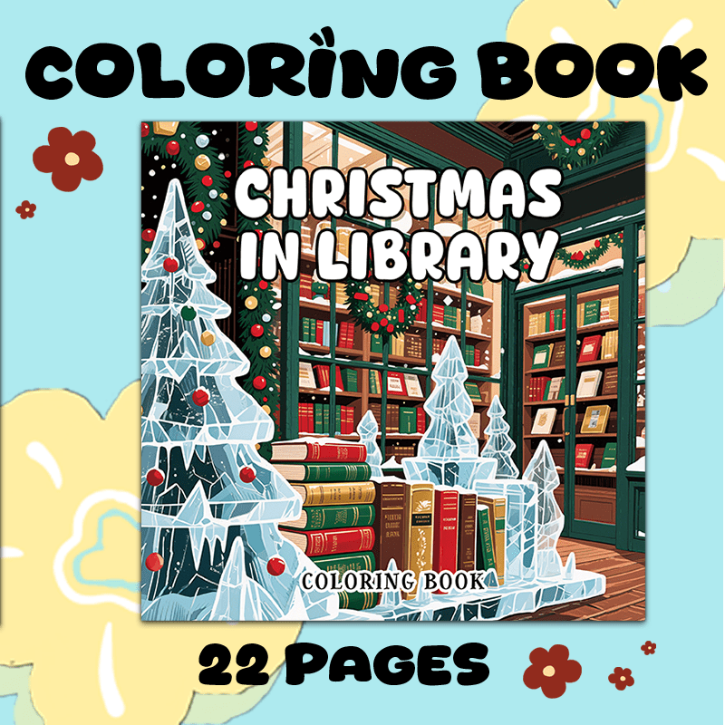 Library Adult Coloring Book: 22 Page Large Format