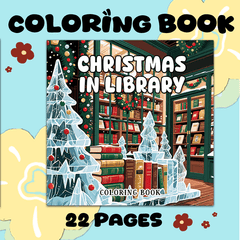 Library Adult Coloring Book: 22 Page Large Format