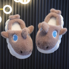 Shark Furry House Shoes For Boys Non Slip Soft Bottom Walking Shoes