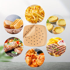 200pcs BBQ Air Fryer Liners Disposable Square Parchment Papers