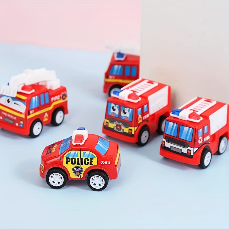 6 Pack Mini Fire Truck Rubber Band Toy Set for Kids 6 8 Years