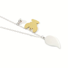 2pcs Matching Heart Necklaces Animal Pendant Birthday Christmas Jewelry