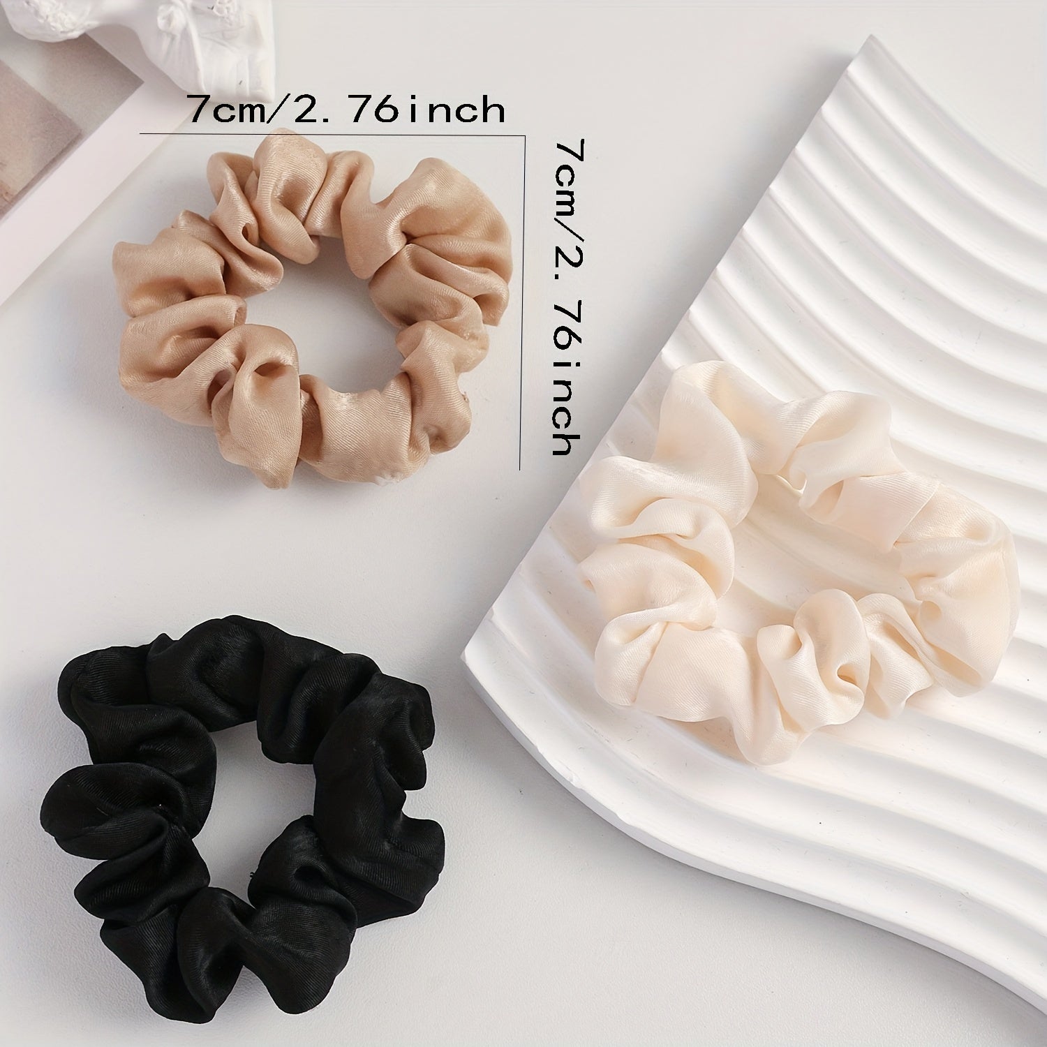 3pcs Large Satin Scrunchies Hair Rope for Women Girls