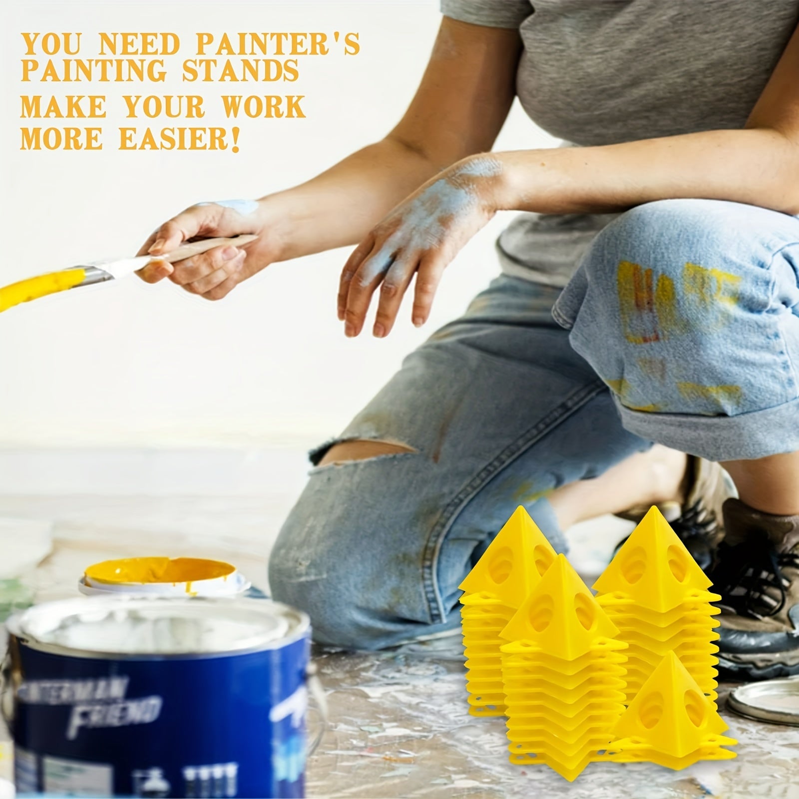 16pcs Pyramid Stands for Painting Canvases Doors Cabinets & More
