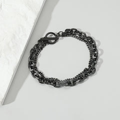 Men's Hip Hop Double Layer Chain Bracelet