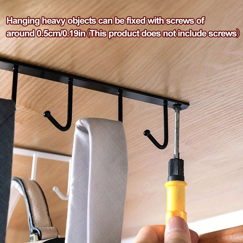 Cabinet Mug Hook 6 hooks 12 hooks Hanging Cup Holder Wardrobe Row Hook Organizer