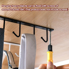 Cabinet Mug Hook 6 hooks 12 hooks Hanging Cup Holder Wardrobe Row Hook Organizer