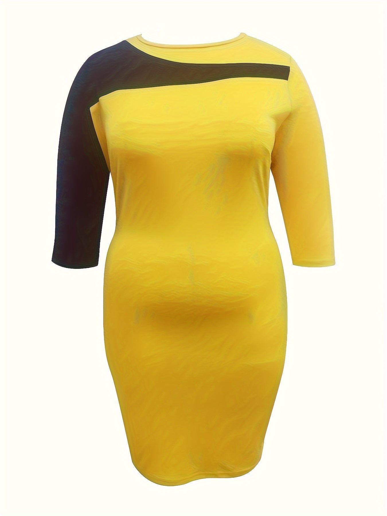 Colorblock Long Sleeve Bodycon Dress