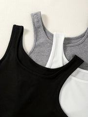 3-Pack Y2K Crop Tank Tops Sleeveless Summer Women's Tops