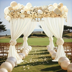 Champagne Chiffon Curtains for Easter Bridal Shower
