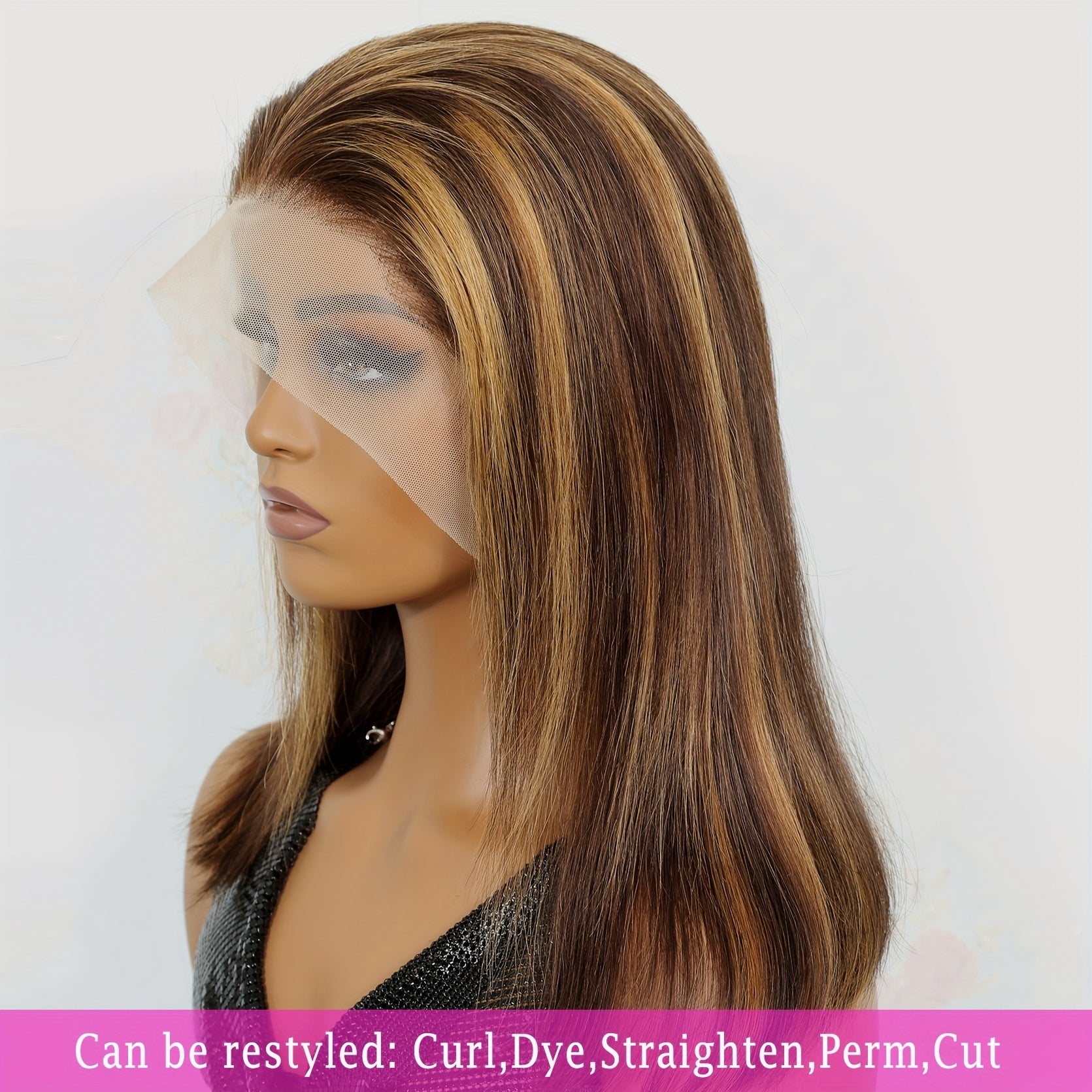 Honey Blonde Straight 13x4 Lace Front Wigs - Human Hair Bob Wigs