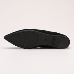 Chain Decor Pointed Toe Ballet Flat Shoes