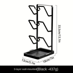 Pot Lid Rack Kitchen Storage Holder Metal Shelf