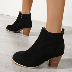 Women's Chunky Heel Ankle Boots High Heel Short Boots