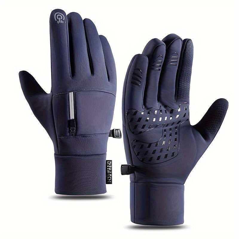 Winter Velvet Warm Gloves Non-slip Waterproof Touch Screen