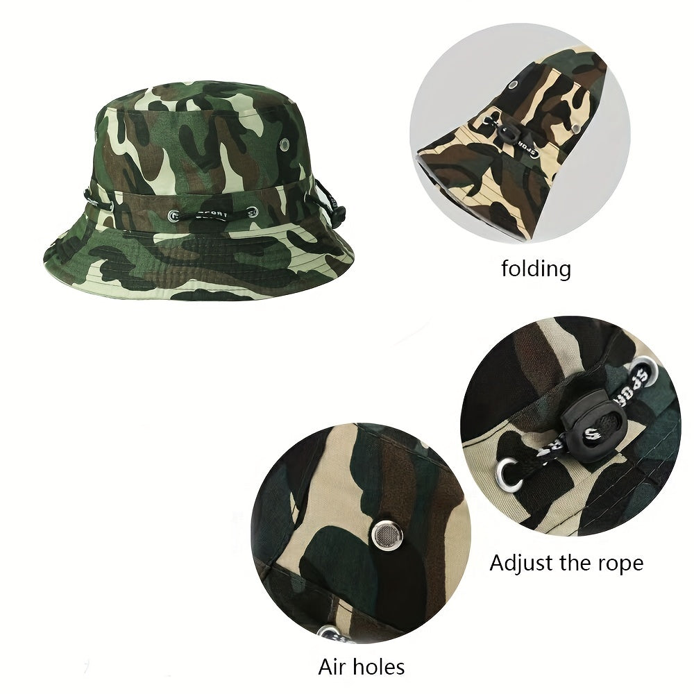 Green Camo Fisherman Hat Sunscreen Bucket Hat