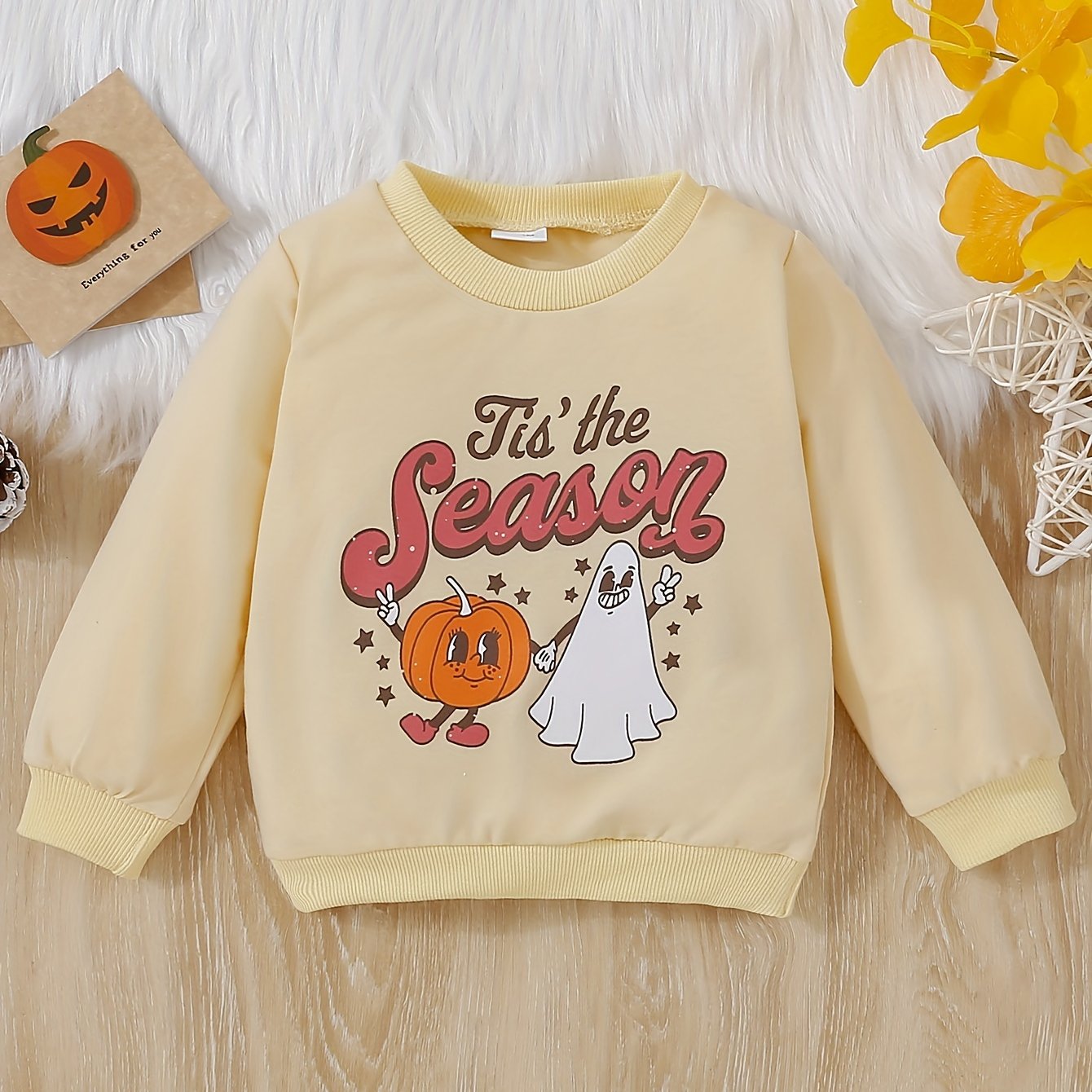 Halloween Sweatshirt Toddler Baby Girls Boys Letter Pumpkin Cartoon Graphic