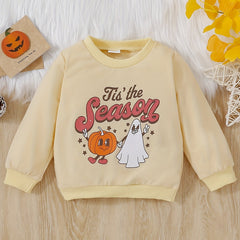 Halloween Sweatshirt Toddler Baby Girls Boys Letter Pumpkin Cartoon Graphic