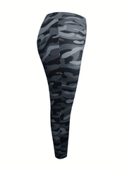 Women's Plus Camo High Rise Stretch Yoga Leggings