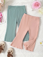 Baby Flared Pants Girls Ruffle Trim Trousers 2pcs Set