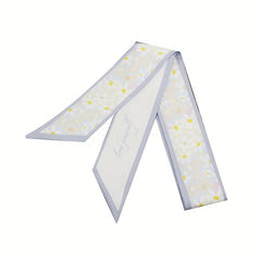 2pcs Plaid & Floral Skinny Scarf Long Ribbon Neckerchief Decorative Wrist Wraps