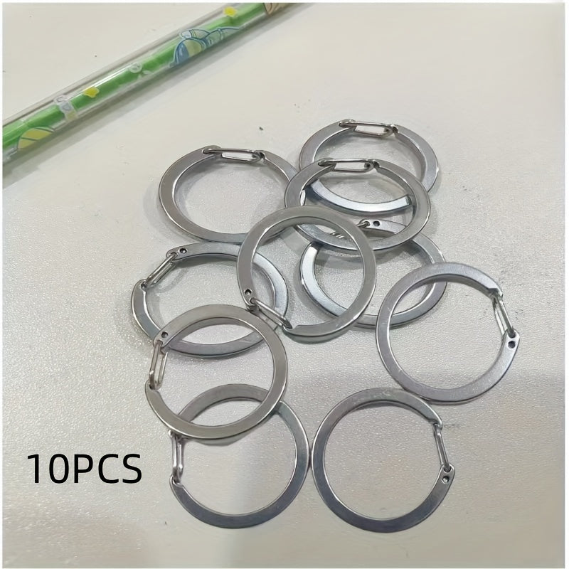 10pcs Stainless Steel Round Carabiner Snap Clip Rigger Spring Key Ring