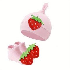 Girls' Sweet Hat & Sock Set for Autumn & Winter