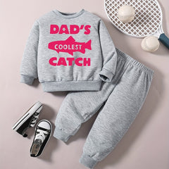 Baby Boy Fish Graphic Sweatshirt Pants Set Kids Clothes