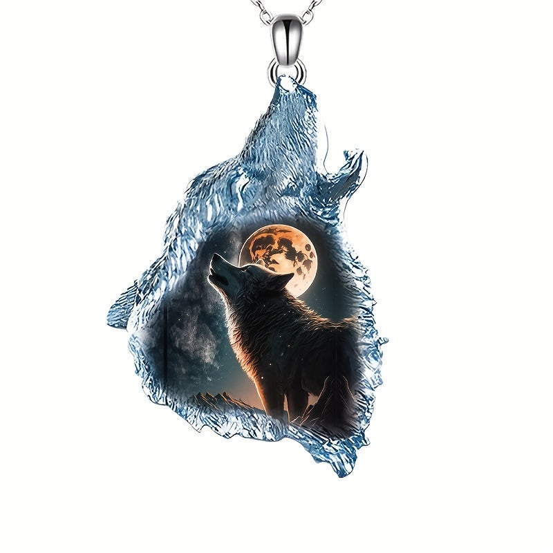 Gothic Chain Animal Wolf Head Pendant Necklace Hip Hop Style Necklace