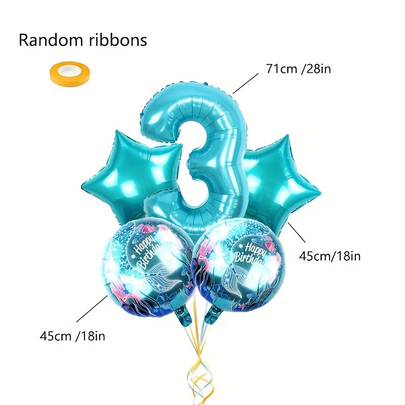 Mermaid Digital Balloon Set for Birthday Parties and Company Meetings