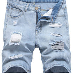 Men's Distressed Denim Shorts for Summer