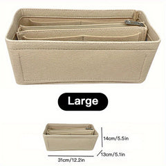 Pocket Organizer Insert Bag Felt Cloth Zipper Cosmetic Storage Bag