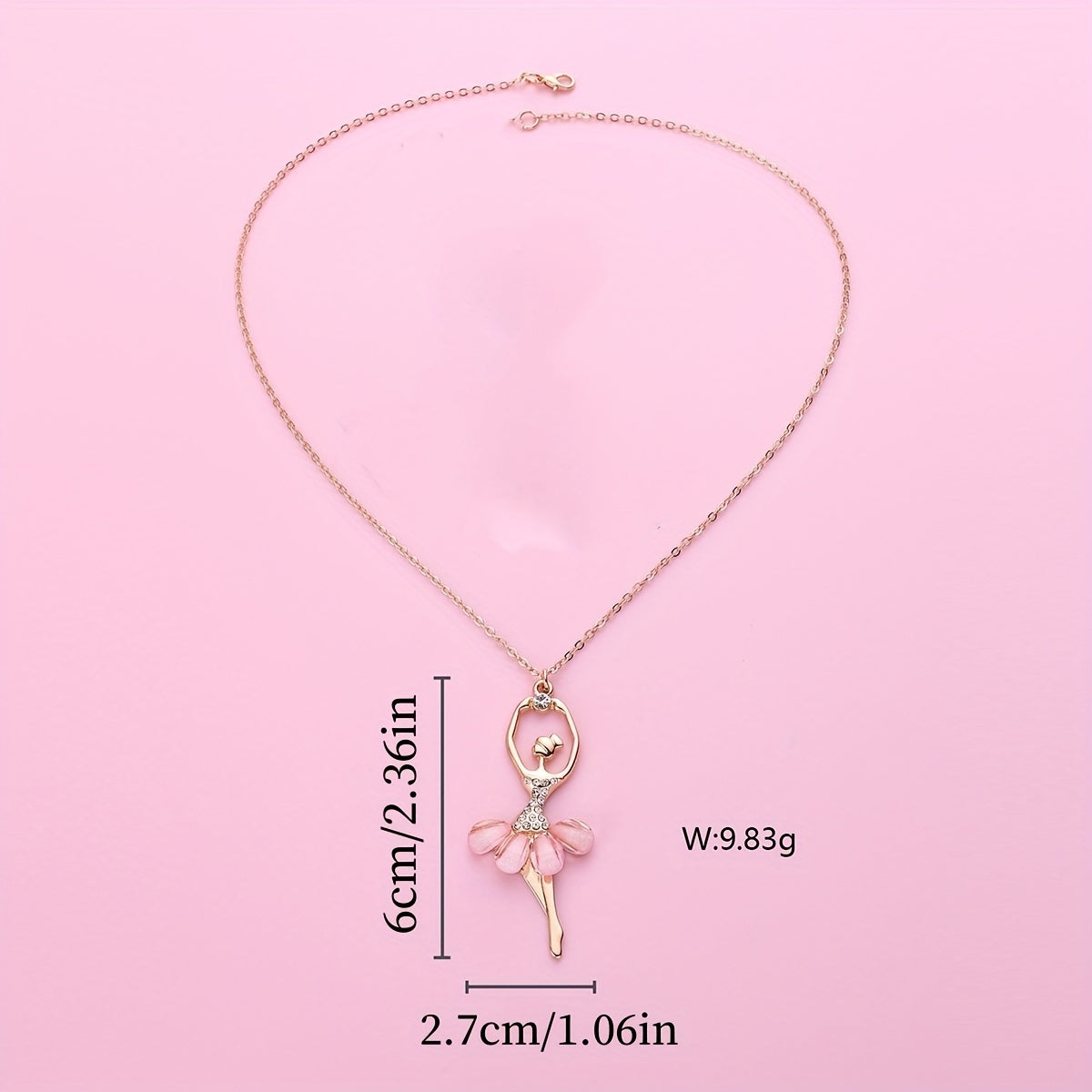 Pink Skirt Ballet Girls Necklace Pendant Birthday Gift For Girls