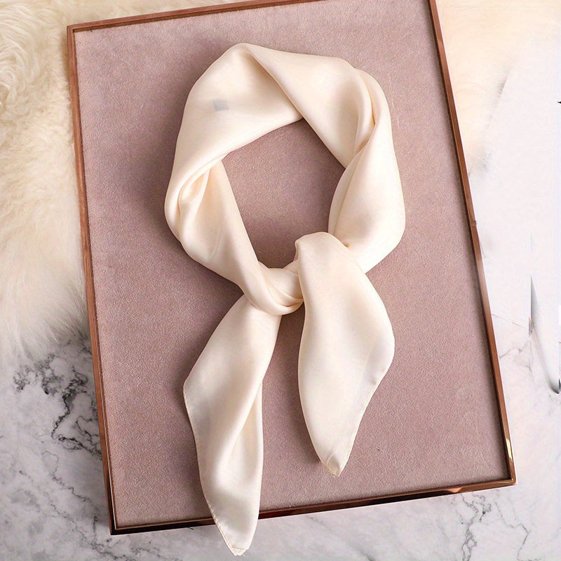 Solid 50s Neck Scarf Retro Silk Necktie Long Skinny Scarf For Purse
