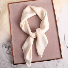 Solid 50s Neck Scarf Retro Silk Necktie Long Skinny Scarf For Purse
