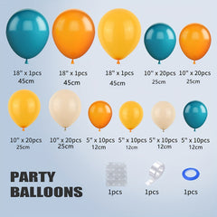 126pcs Yellow Orange Balloon Garland Arch Set Lemon Yellow Orange Teal Balloon