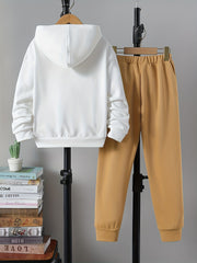 Boy's 2pcs Hoodie & Sweatpants Set LA Letter Print Long Sleeve Top