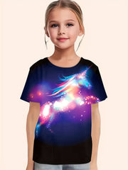Unicorn Graphic Short Sleeve T shirt for Girls