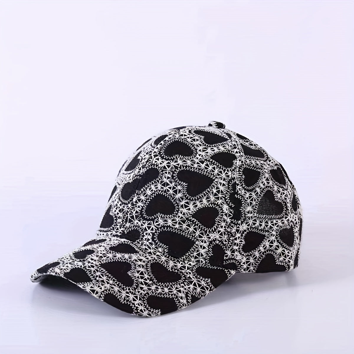 Women's Heart Rhombus Embroidery Baseball Cap Lightweight Sun Hat