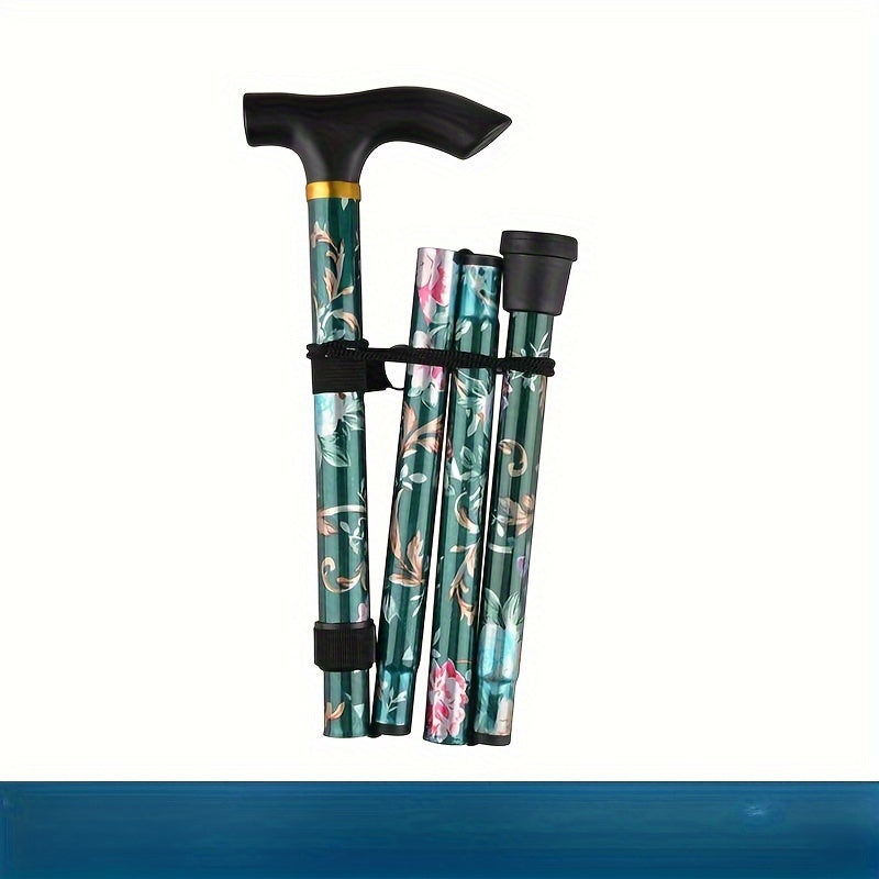 Folding Telescopic Aluminum Climbing Stick Five Section Outdoor Hiking Cane