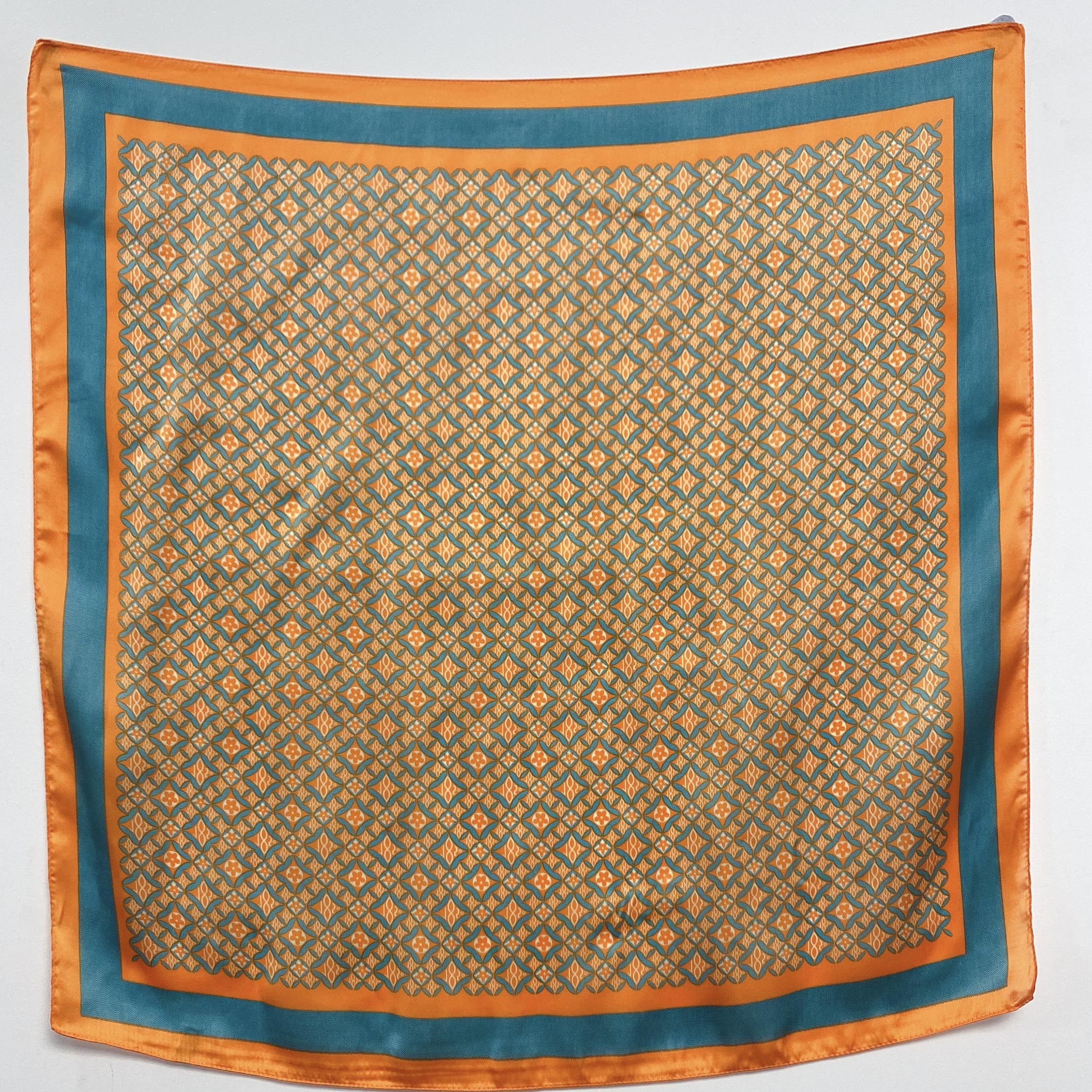 Geometric Print Small Square Silk Scarf Head Wrap