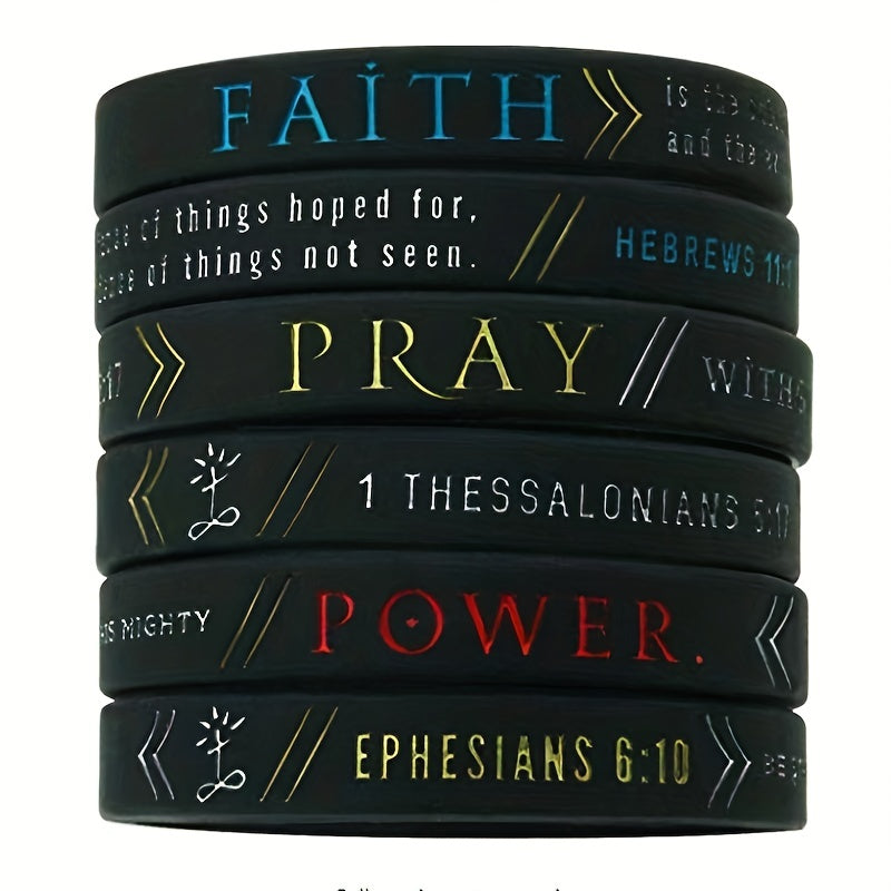 Faith Pray Power Silicone Bracelet - Inspirational Letter Pattern