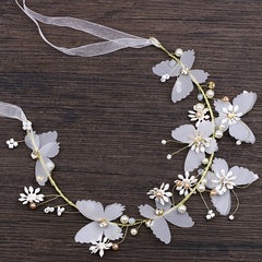 Butterfly Pearl Bride Hairbands Wedding Headband Hair Accessories Bridal Tiara