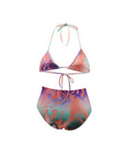 Tie Dye Strappy Top & Ruffle Trim Pants Swimsuit Set