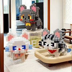 1818pcs Cat Building Blocks Set DIY Puzzle Toy for Adults and Teens