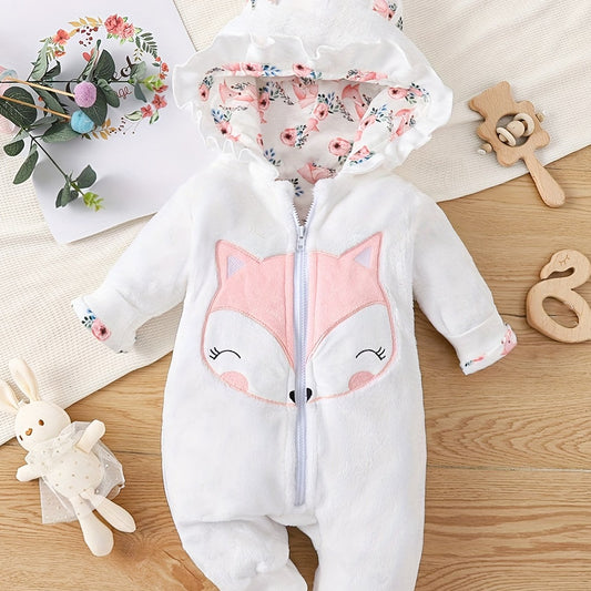 Infants Girls Fox Print Long Sleeve Jumpsuit